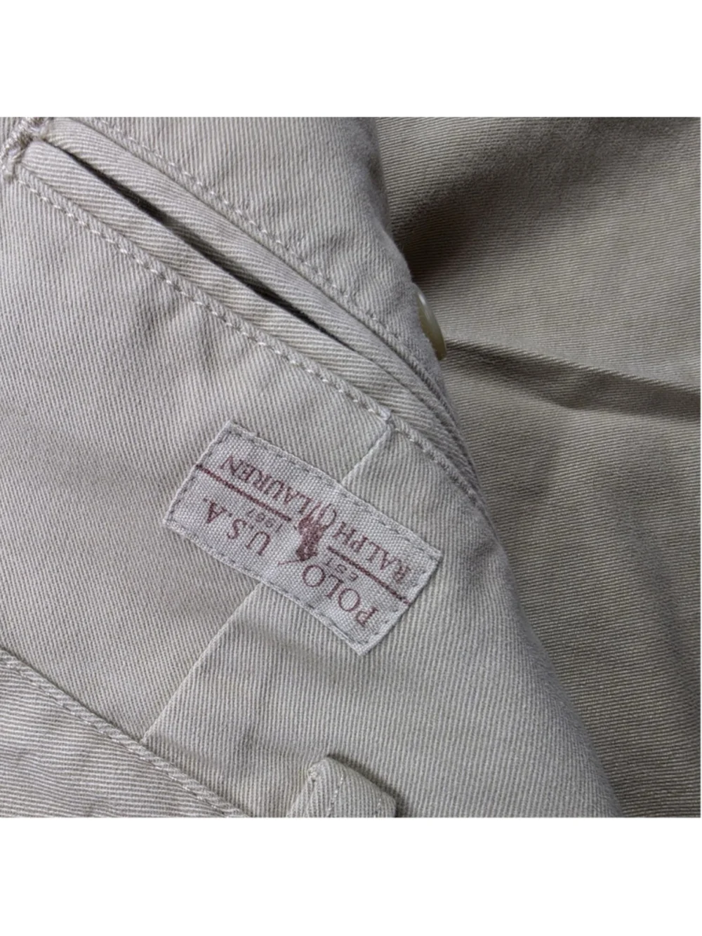 Vintage Polo Ralph Lauren Andrew Pant Khaki Pleated Cuffed Chino Mens 36x30